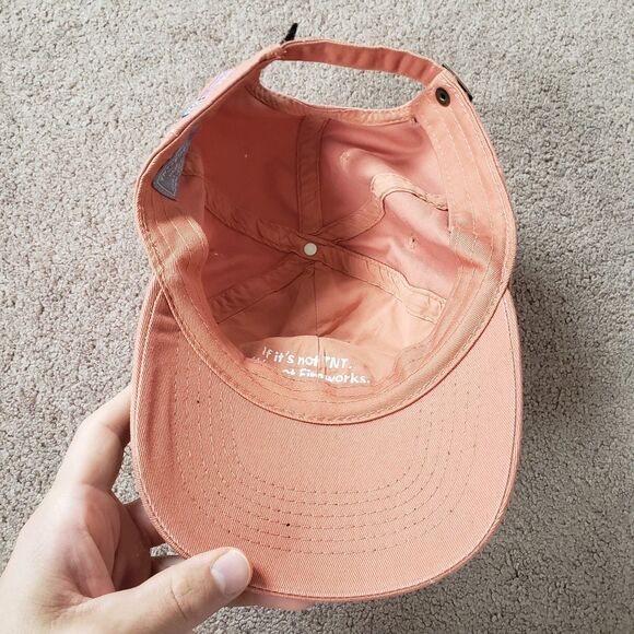 TNT Fireworks Officially Licensed USA Flag 100% Cotton Pink Strapback Hat Cap - Picture 3 of 4